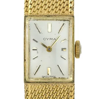 Cyma 13mm 18k yellow gold Silver