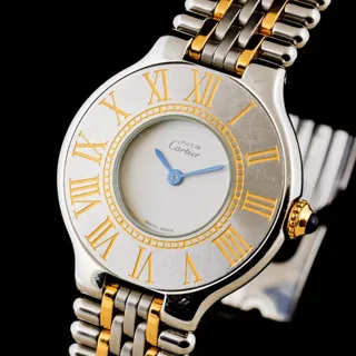 Cartier 21 Must de Cartier 9011 28mm Yellow gold and Stainless steel White