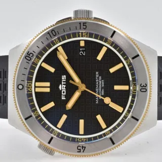 Fortis Marinemaster F810015 44mm Yellow gold and Stainless steel Black