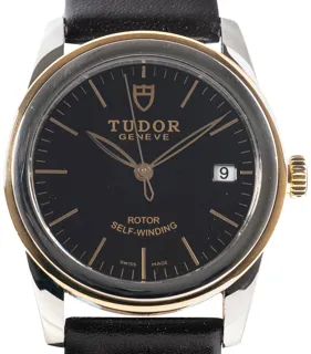 Tudor Glamour Date 55003 Yellow gold and Stainless steel Black