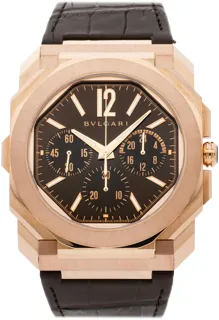 Bulgari Octo 103468 Rose gold Brown and Golden