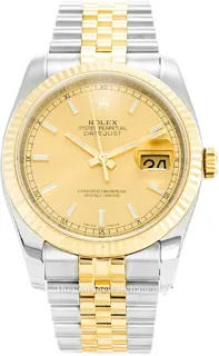 Rolex Datejust 36 116233-0151 Yellow gold and Stainless steel Champagne