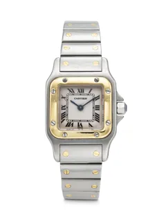 Cartier Santos 166930 23.5mm Yellow gold and Stainless steel White