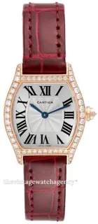 Cartier Tortue WA501006 24mm Rose gold Silver