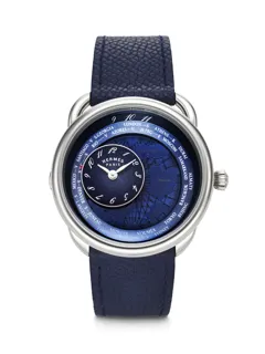 Hermès Arceau Le Temps Voyageur AR10.510 Stainless steel Blue