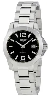 Longines Conquest L3.377.4.58.6 Stainless steel Black