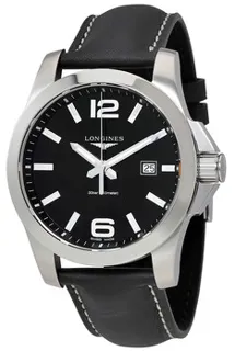 Longines Conquest L3.760.4.56.3 Stainless steel Black