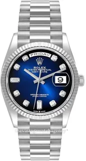 Rolex Day-Date 36 128239-0023 White gold Blue