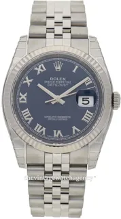 Rolex Datejust 36 116234-0141 White gold and Stainless steel Blue