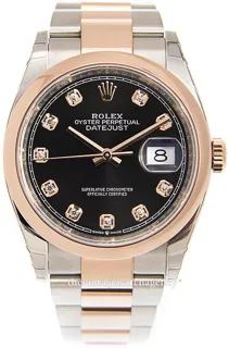 Rolex Datejust 36 126201-0020 Rose gold and Stainless steel Black