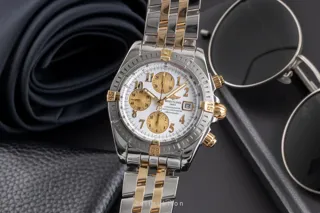 Breitling Chronomat B13356 Yellow gold and Stainless steel White