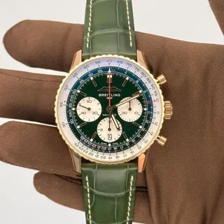 Breitling Navitimer 1 RB01384A1L1P1 43mm Rose gold Green