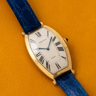 Cartier Tonneau XL 170-90 Yellow gold White