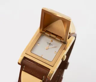 Hermès Médor Gilt-metal White