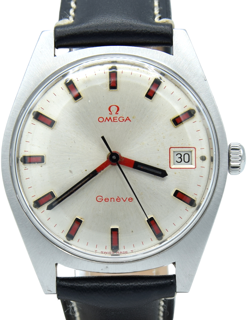 Omega Geneve Date 136.041 Stainless steel Black and Red