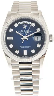 Rolex Day-Date 36 128239-0023 White gold Blue