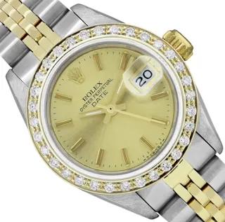 Rolex Date Stainless steel and 18k yellow gold Champagne