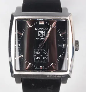 TAG Heuer Monaco Calibre 6 WW2110 38mm Stainless steel Black