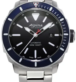 Alpina Seastrong AL-525LBN4V6B 46mm Stainless steel Black