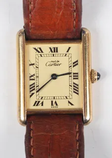 Cartier Tank 590005 23mm Silver and Gilt Cream