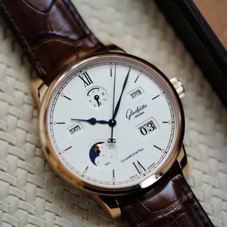 Glashütte Senator Excellence 1-36-02-02-05-30 42mm Rose gold Silver