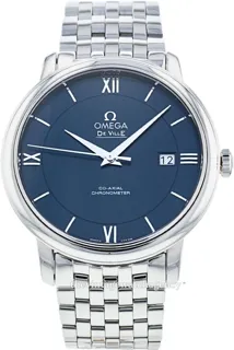 Omega De Ville Prestige 424.10.40.20.03.001 Stainless steel Blue