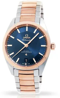 Omega Globemaster 130.20.39.21.03.001 39mm Yellow gold and Stainless steel Blue