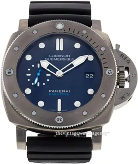 Panerai Submersible PAM 00692 Brushed/polished titanium Blue