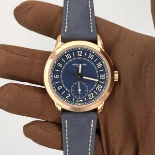 Patek Philippe Travel Time 5224R-001 42mm Rose gold Blue