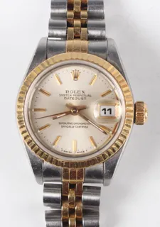 Rolex Oyster Perpetual "Datejust" Yellow gold and Stainless steel Silver