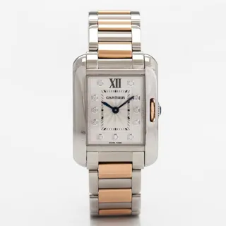 Cartier Tank Anglaise 3485 Rose gold and Stainless steel