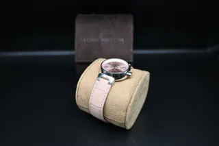 Louis Vuitton Tambour Q13NXO Stainless steel Pink