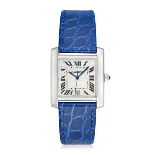 Cartier Tank Française 2366 27mm 18k white gold White