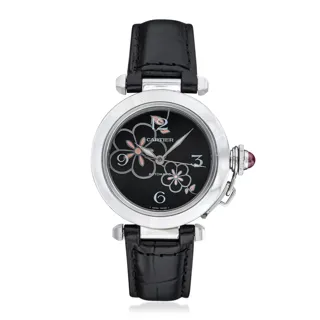 Cartier Pasha 2324 35mm Stainless steel Black and Pink and Silver