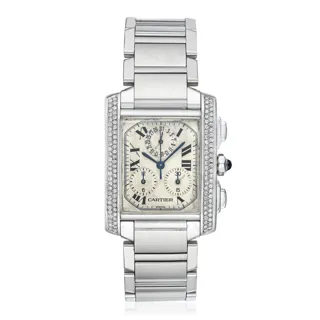 Cartier Tank Française 2303 28mm Stainless steel White