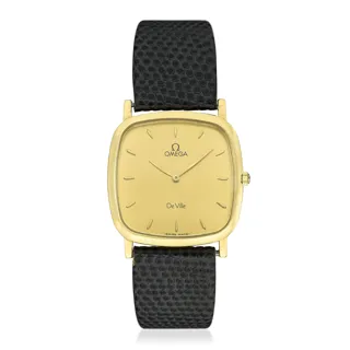 Omega De Ville 395.3378 30mm 18k yellow gold Champagne