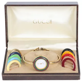 Gucci 1100L 26mm Stainless steel and Gold-plated White