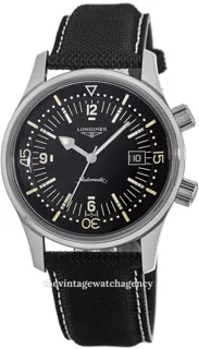 Longines Heritage L37744500 42mm Stainless steel Black