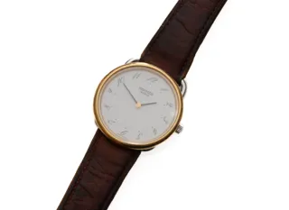 Hermès Stainless steel and Gold-plated White