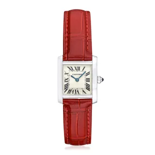 Cartier Tank Française 4023 20mm 18k white gold White