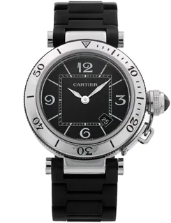 Cartier Pasha W3140003 Stainless steel Black