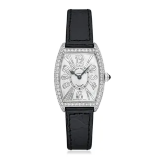 Franck Muller Cintree Curvex 1752 QZ REL V-RD 25mm 18k white gold Silver