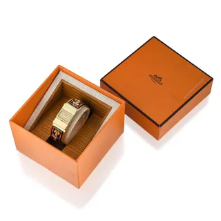 Hermès Loquet L01.201 Metal and Gold-plated Champagne