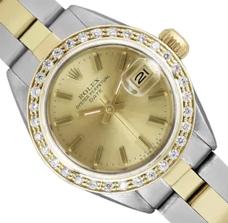 Rolex Date Yellow gold and Stainless steel Champagne