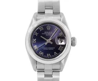 Rolex Date Stainless steel Blue