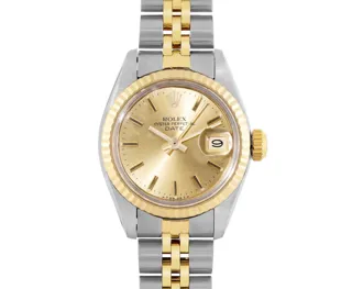 Rolex Date Stainless steel and 14k yellow gold Champagne