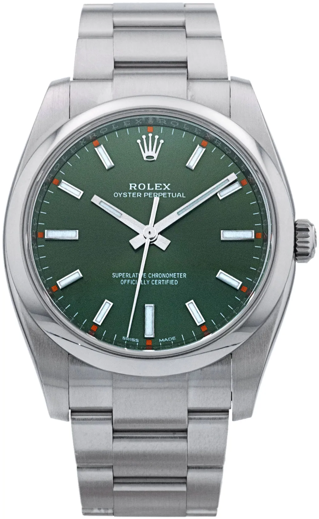 Rolex Oyster Perpetual 114200 Stainless steel Green Japan | Dealer |  EveryWatch