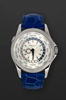 Patek Philippe World Time 5130G 39mm 18k white gold Silver