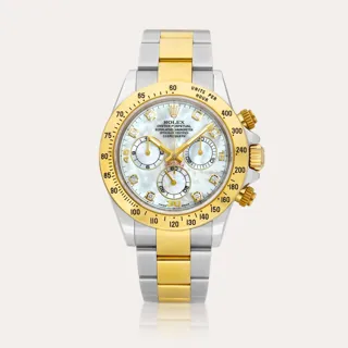 Rolex Daytona 116523 Stainless steel and 18k yellow gold White