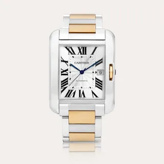 Cartier Tank Anglaise 3507 Stainless steel and 18k rose gold Silver